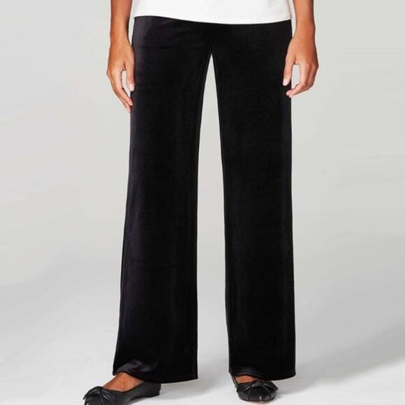 J. Jill Wide Leg Velour Trouser Pants - Picture 1 of 8